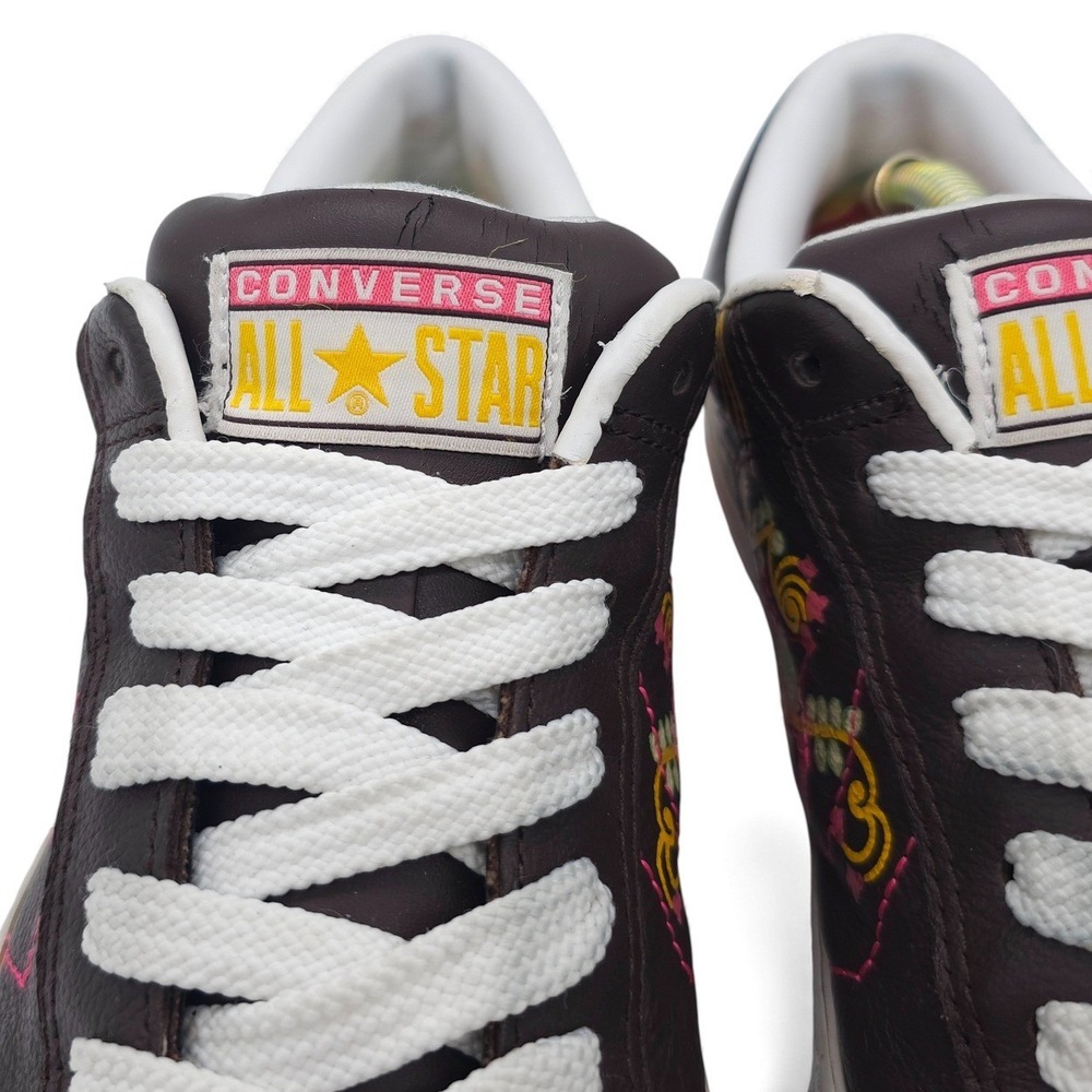 Converse All Star‎ Low Top Sneakers Brown Floral Birds Print Women's 10 - Picture 7 of 10
